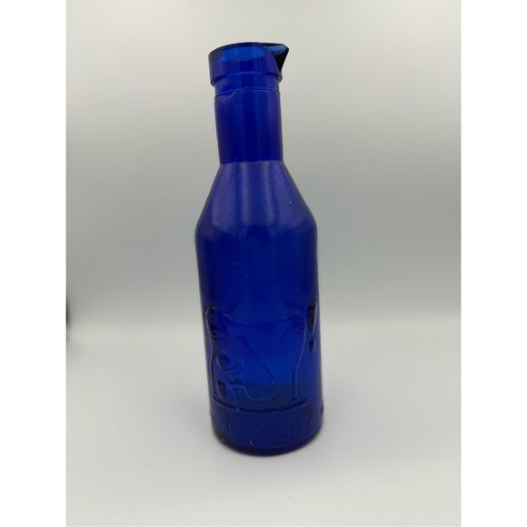 Vintage Cobalt Blue Glass Milk Bottle ‘Absolutely Pure Milk’ The Milk Protector - Picture 4 of 7
